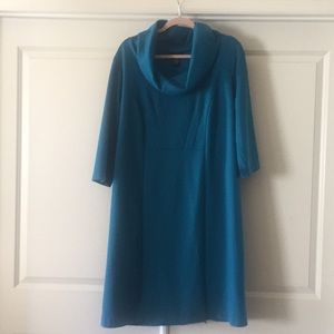 NWOT Bright Teal Lane Bryant Cowl Neck dress